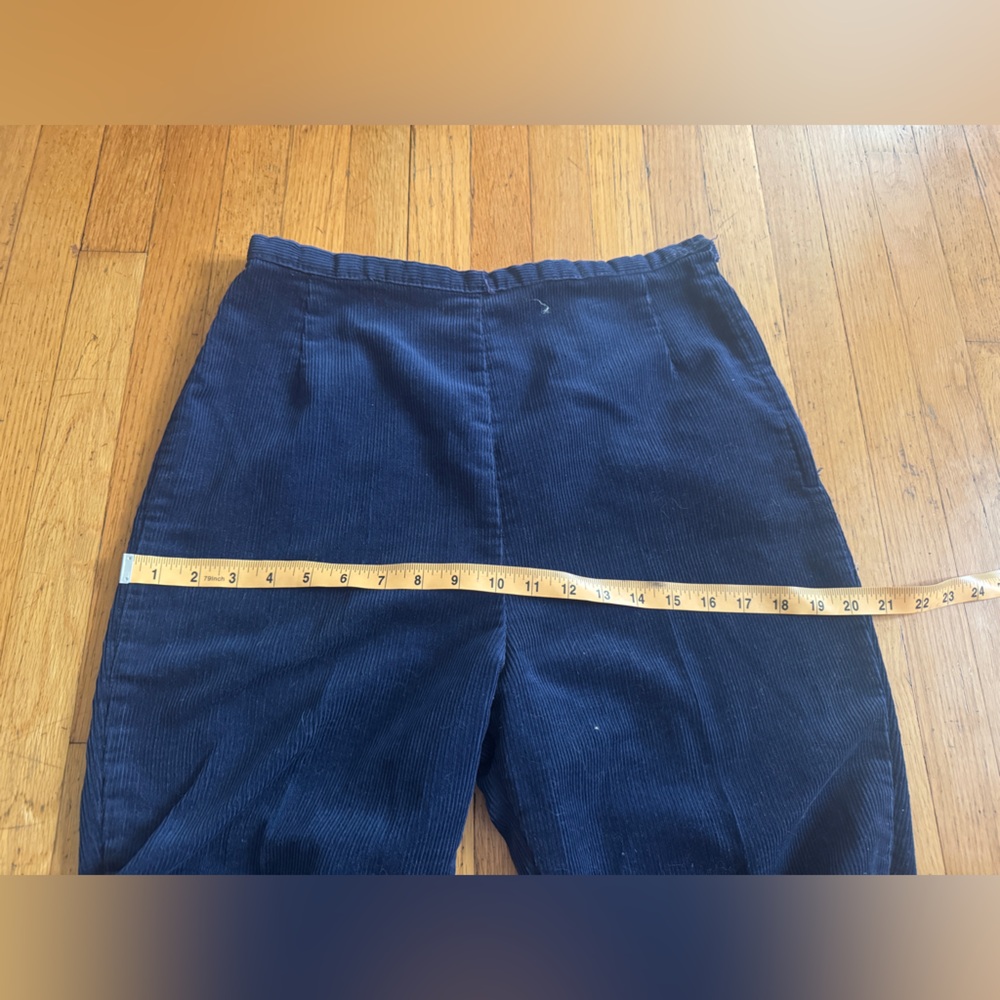 60s Vintage Side Zip Navy Corduroy Pants - Picture 5 of 8